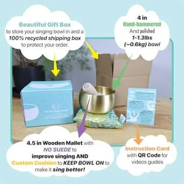 4-Inch Tibetan Singing Bowl Set for Soothing Meditation and Healing