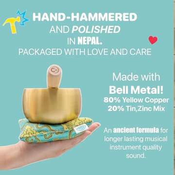 4-Inch Tibetan Singing Bowl Set for Soothing Meditation and Healing