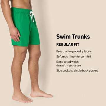 Amazon Essentials Men's Aqua Blue 7" Quick-Dry Swim Trunk - Comfort & Performance