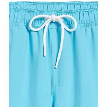 Amazon Essentials Men's Aqua Blue 7" Swim Trunk