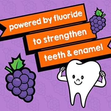 TheraBreath Kids Mouthwash with Fluoride, Organic Grapes Galore, Anticavity, Dentist Formulated, 16 Fl Oz