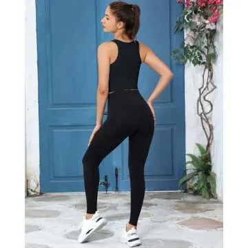 Women Workout Sets Stylish Crop Tops and Leggings