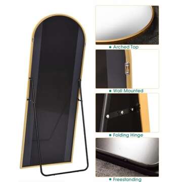 Stylish BEVERDY Arched Full Length Mirror for Any Room