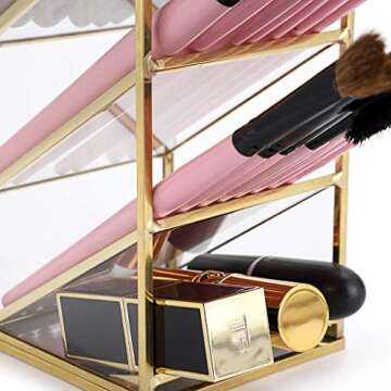 Stylish Gold Metal Desk Organizer - Perfect Gift for All