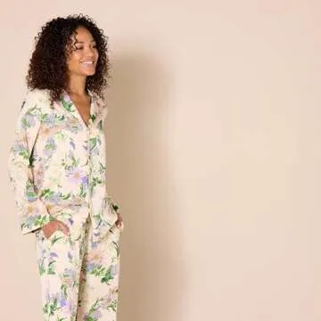 Amazon Essentials Women's Regular-Fit Long-Sleeve Satin Sleep Shirt Only (Pants Sold Separately), Be...