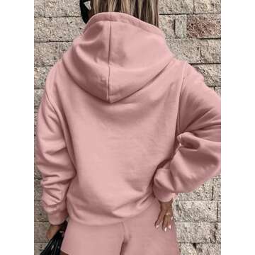 SHEWIN Women 2 Piece Outfits Sweatsuit Lounge Sets Oversized Hoodie Sweatshirt Shorts Tracksuit Set