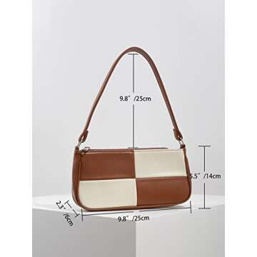NIUEIMEE ZHOU Vegan Leather Checkerboard Shoulder Bag