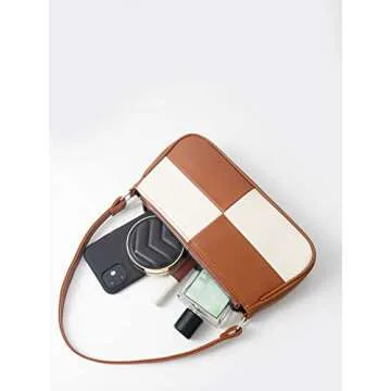 NIUEIMEE ZHOU Vegan Leather Checkerboard Shoulder Bag