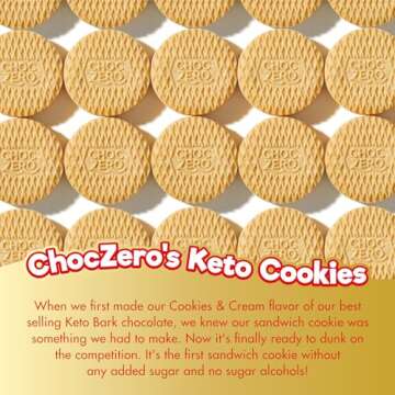ChocZero Gluten-Free Vanilla Sandwich Cookies with Creme - Low Sugar, Keto Friendly Dunkies (1 Box, 9oz)