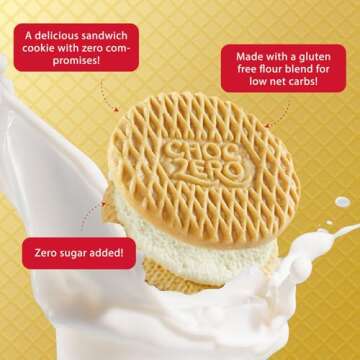 ChocZero Gluten-Free Vanilla Sandwich Cookies with Creme - Low Sugar, Keto Friendly Dunkies (1 Box, 9oz)