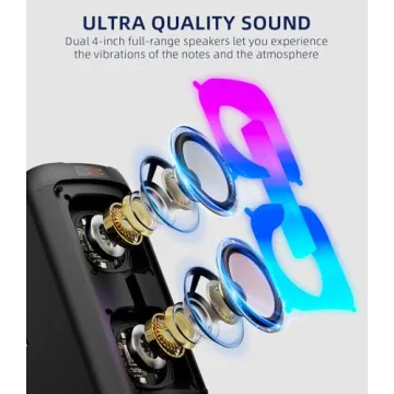 Portable Karaoke Machine with Bluetooth & Disco Lights