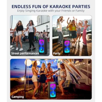 Portable Karaoke Machine with Bluetooth & Disco Lights