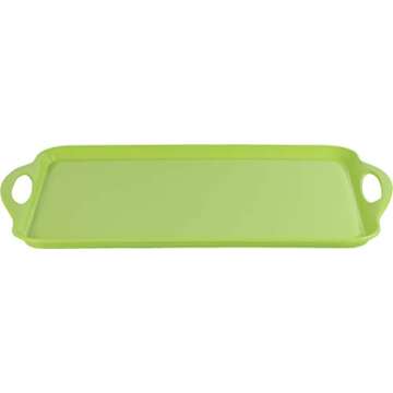 Reston Lloyd Calypso Basics Melamine Serving/Ottoman Handles, Rectangular Tray, Lime