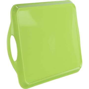 Reston Lloyd Calypso Basics Melamine Serving/Ottoman Handles, Rectangular Tray, Lime