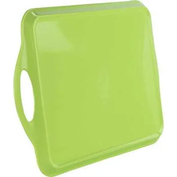Reston Lloyd Calypso Basics Melamine Serving/Ottoman Handles, Rectangular Tray, Lime