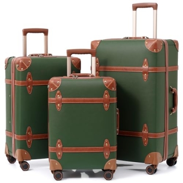 NZBZ Vintage 3-Piece Luggage Set for Stylish Travelers