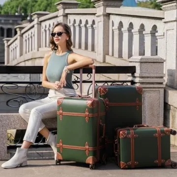 NZBZ Vintage 3-Piece Luggage Set for Stylish Travelers
