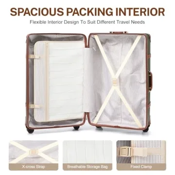 NZBZ Vintage 3-Piece Luggage Set for Stylish Travelers