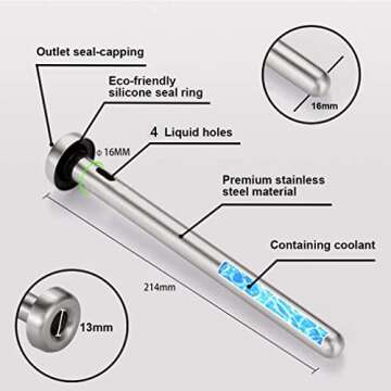 DERNORD Beer Chiller Stick - 2 Pack Stainless Steel Drink Chiller Sticks Keep Bottled Drinks Cold Wine Beverage Cooler Cooling Sticks for Christmas and Birthday Gifts