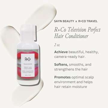 R+Co Travel Essentials | Control Flexible Paste(2.2 Oz) + Television Perfect Hair Shampoo and Conditioner Set (2 Oz) | Body + Shine + Smoothing for All Hair Types | Vegan + Cruelty-Free | Sayn Beauty