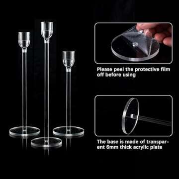 Vincidern Acrylic Candle Holders for Elegant Table Decor