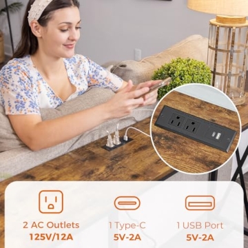 Stylish SUPRJARE Console Table with Charging Ports