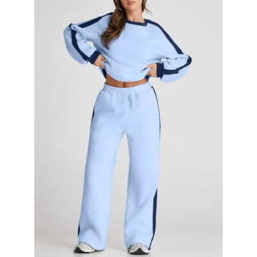 Herseas Women Cozy Color Block Tracksuit for Winter