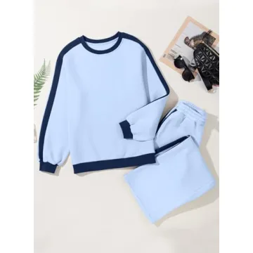 Herseas Women Cozy Color Block Tracksuit for Winter