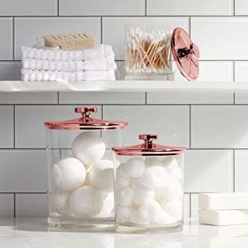mDesign Small Modern Apothecary Storage Organizer Canister Jars - Acrylic Containers for Bathroom, O...