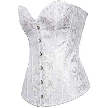 KSHUN Women's Bustier Corsets Sexy Satin Boned Overbust Body Shaper