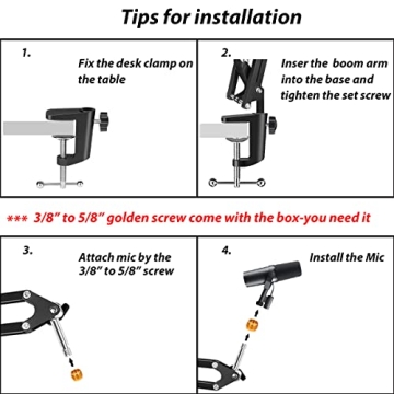 Shure SM7B and MV7 Mic Boom Arm Desk Stand