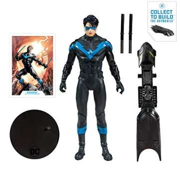 McFarlane Toys DC Multiverse Nightwing: Better Than Batman Action Figure with Build-A Rebirth Batmobile (Piece 2)