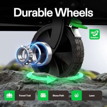 VIVOSUN Collapsible Folding Wagon, 350 lb Load-Bearing Outdoor Utility Cart with Silent Universal Wheels, Cup Holders &Side Pockets, Adjustable Handle, for Camping, Garden, Sports, Picnic, Shopping