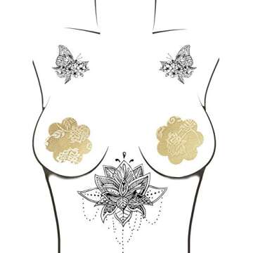 IKAXON Sexy pasties nipple covers-Multi Design nipple stickers Disposable Adhesive Waterproof