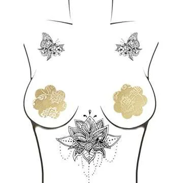 IKAXON Sexy pasties nipple covers-Multi Design nipple stickers Disposable Adhesive Waterproof