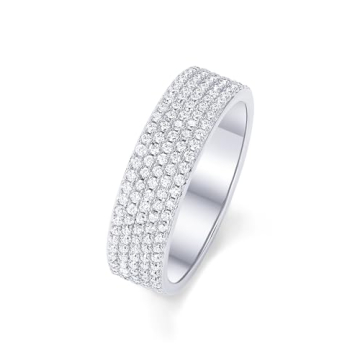 PAVOI 14K Gold Plated Cubic Zirconia Eternity Ring