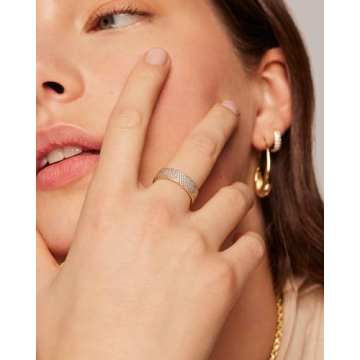 PAVOI 14K Gold Plated Cubic Zirconia Eternity Ring