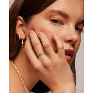 PAVOI 14K Gold Plated Cubic Zirconia Eternity Ring