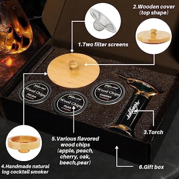 Yiiwinwy Cocktail Smoker Kit with Wood Chips for Unique Drinks