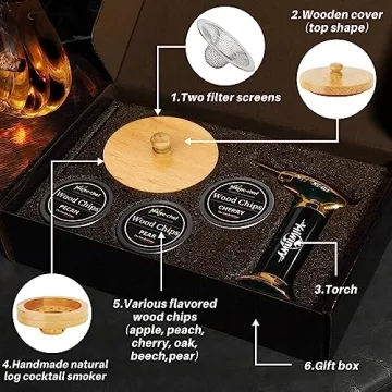 Yiiwinwy Cocktail Smoker Kit with Wood Chips for Unique Drinks