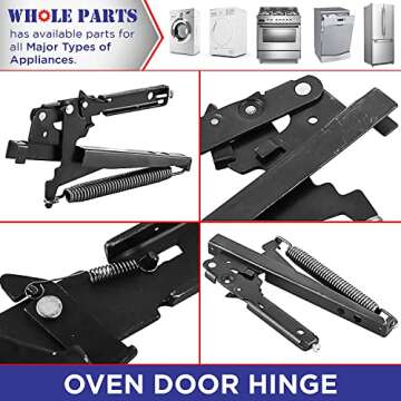 Whole Parts Oven Door Hinge (Black) Part # PC020007 [Enhanced Stronger Version], Replacement and Compatible with Some Viking Ovens - Non-OEM Viking Parts & Accessories - 2 Yr Warranty