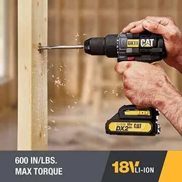 Caterpillar Cat® 18V 1 FOR ALL 1/2" Cordless Drill/Driver with Brushless Motor and 2 Batteries - DX11
