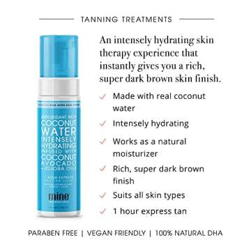 MineTan Coconut Water Based Self Tanner | Delivers a Flawless, Streak-Free Super Dark Brown Finish T...