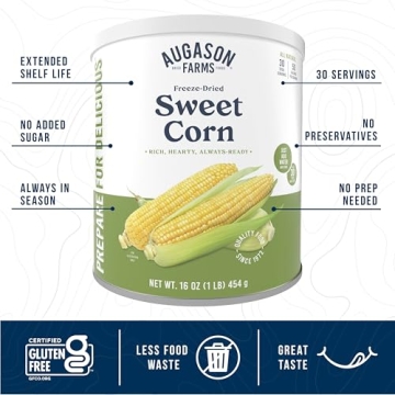 Augason Farms Sweet Corn - Freeze Dried for Emergencies & Meals