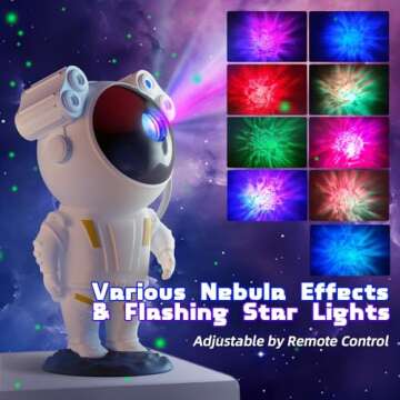 Star Projector Night Lights for Kids,Tiktok Astronaut Nebula Galaxy Lights for Bedroom,Gaming Room Décor Aesthetic,Remote Control Timing and 360°Rotation Magnetic Head