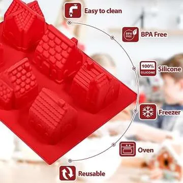 Kamehame Gingerbread House Silicone Baking Mold for Holidays