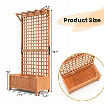 Giantex Raised Garden Bed with Trellis for Planting Indoor & Outdoor