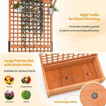 Giantex Raised Garden Bed with Trellis for Planting Indoor & Outdoor