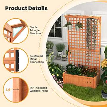 Giantex Raised Garden Bed with Trellis for Planting Indoor & Outdoor