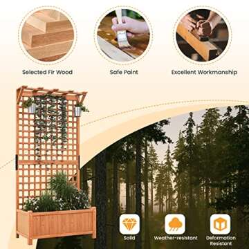 Giantex Raised Garden Bed with Trellis for Planting Indoor & Outdoor